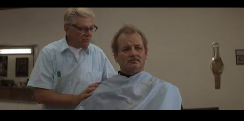 Herman Blume gets a haircut from Max's father