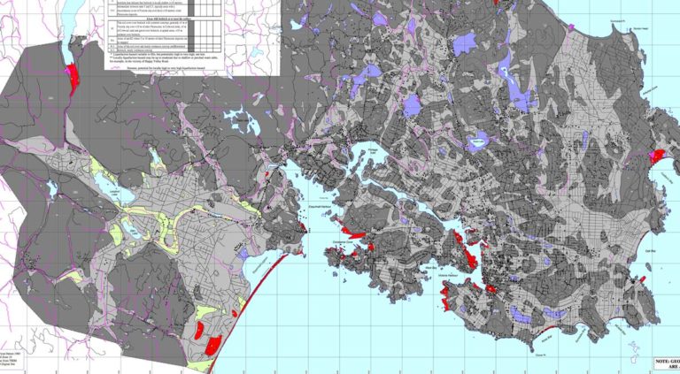 Map of earthquake liquefaction risks around Victoria